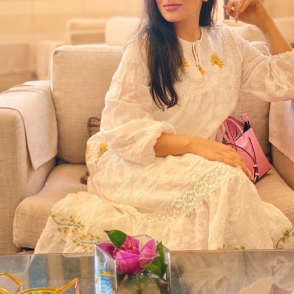 Zara tiered maxi dress w/ floral embroidery. NWT Host picked !! - Picture 5 of 10